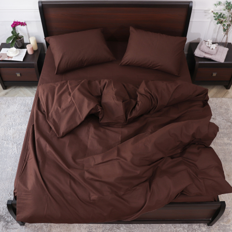 Евро макси набор однотонного постельного белья 200*220 из Бязи "Gold" №155523 Черешенка™