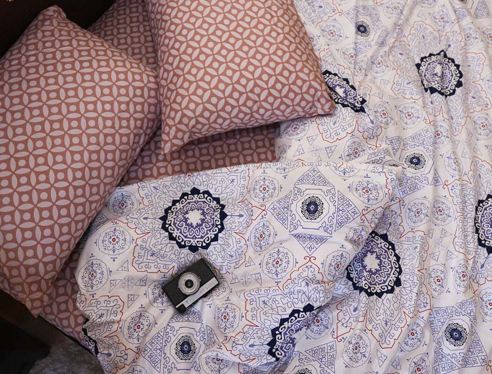 Двоспальний набір постільної білизни 180*220 із Сатину №414656AB Черешенка™