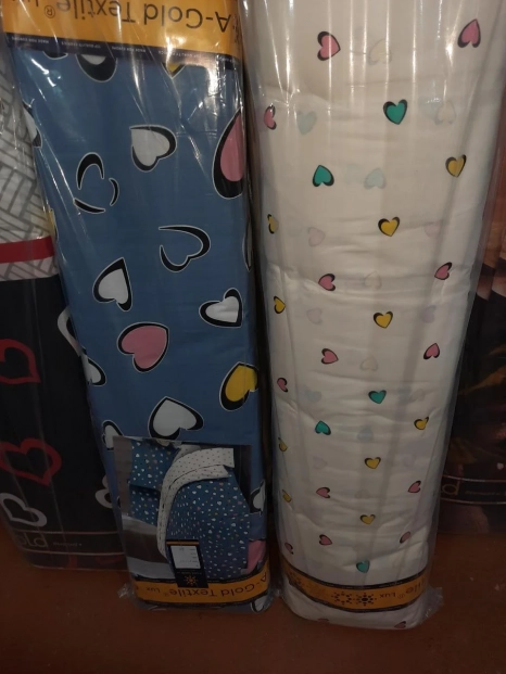 Ткань для постельного белья Бязь "Gold" Lux "Маленькие сердечки" GL1403 (A+B) - (50м+50м)