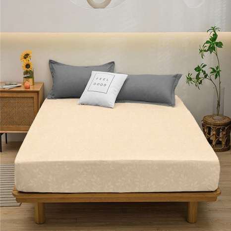 Простирадло на резинці (160*200*25) з гілочками на жовтому №8877