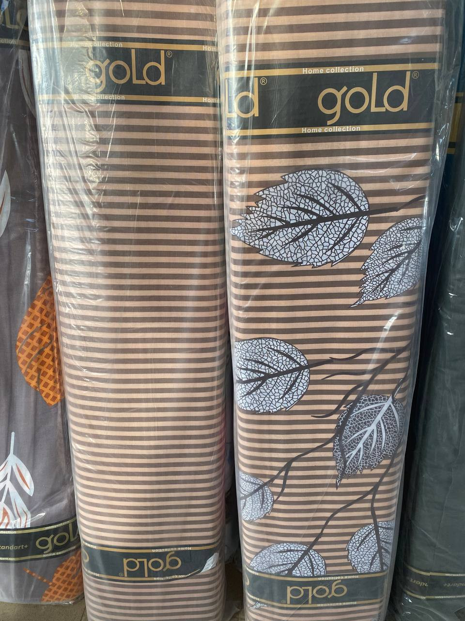 Тканина для постільної білизни Бязь "Gold" Lux GL1858brown (A+B) - (50м+50м)