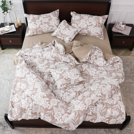 Євро-максі набір постільної білизни 200*230 із Мусліну №600-24 Черешенка™