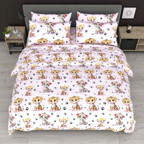 Ткань для постельного белья Бязь "Gold" Lux детская GLB8127pink