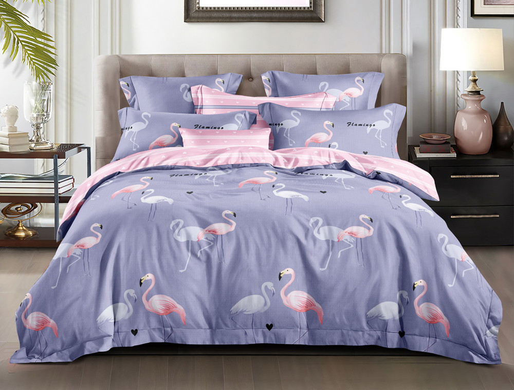 Євро-максі набір постільної білизни 200*220 із Сатину №1783AB Черешенка™