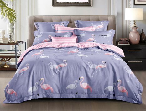 Євро-максі набір постільної білизни 200*220 із Сатину №1783AB Черешенка™