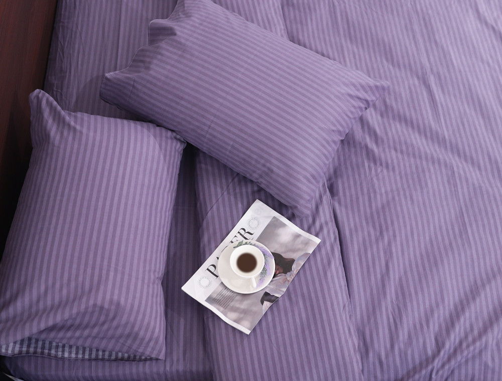 Полуторний набір смугастої постільної білизни 150*220 із Бязі "Gold" №150226 Черешенька™