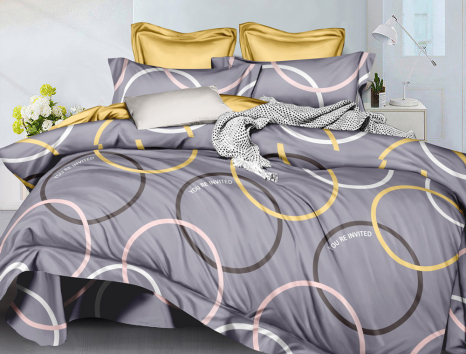 Двоспальний набір постільної білизни 180*220 із Сатину №44222AB Черешенка™