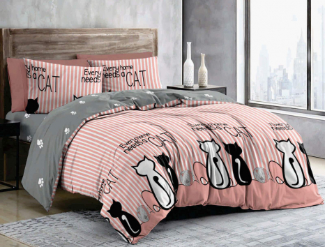 Ткань для постельного белья Бязь "Gold" Lux детская GLB236pink (A+B) - (50м+50м)