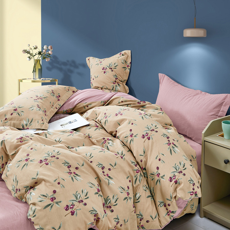 Двоспальний набір постільної білизни 180*220 із Сатину №44266AB Черешенка™