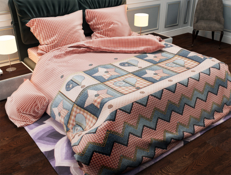 Євро-максі набір постільної білизни 200*220 із Бязі "Gold" №157402AB Черешенка™