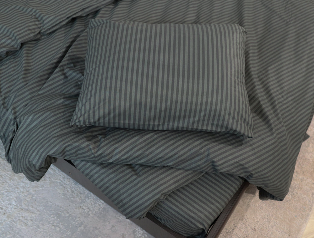 Двоспальний набір смугастої постільної білизни 180*220 із Бязі "Gold" №156610 Черешенька™