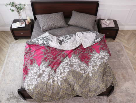 Полуторний набір постільної білизни 150*220 із Бязі "Gold" №157052AB Черешенка™