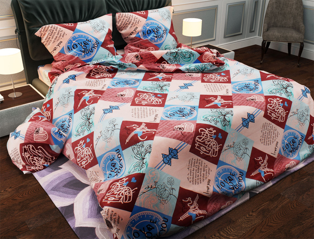 Сімейний набір постільної білизни із Бязі "Gold" №15861 Черешенка™