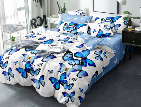 Сімейний набір постільної білизни із Бязі "Gold" №15590AB Черешенка™