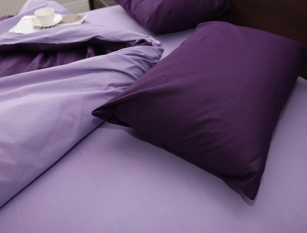 Сімейний набір однотонної постільної білизни із Бязі "Gold" №155511AB Черешенка™