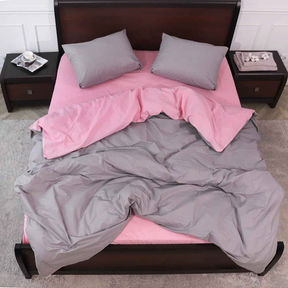 Полуторний набір однотонної постільної білизни 150*220 із Бязі "Gold" №1555121AB Черешенка™