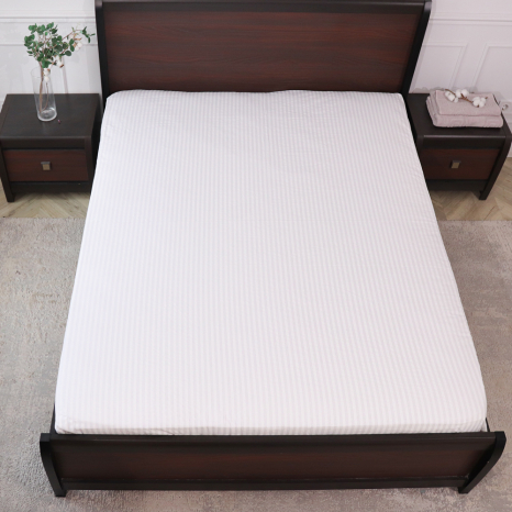 Простынь на резинке (160*200*25) белая полоска №666617