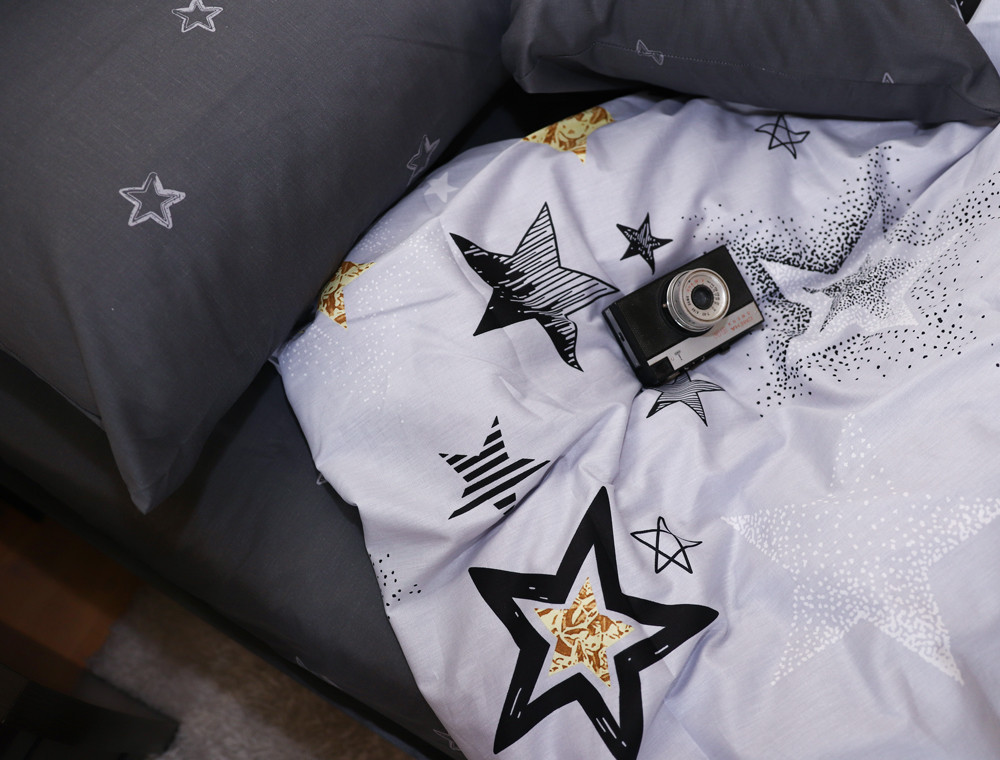 Двоспальний набір постільної білизни 180*220 із Сатину №033AB Черешенка™