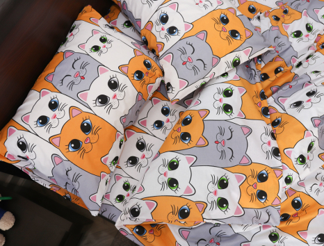 Полуторний набір постільної білизни 150*220 із Бязі "Gold" №165603 Черешенка™