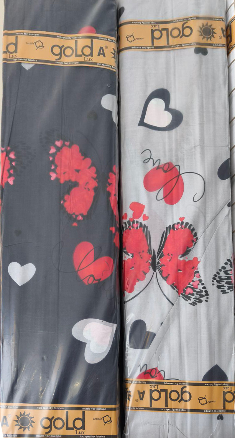Тканина для постільної білизни Бязь "Gold" Lux GL11860grey (A+B) - (50м+50м)