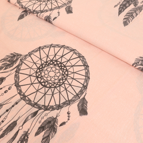 Ткань для постельного белья Бязь "Gold" Lux "Ловец снов (бежевий)" GL3929