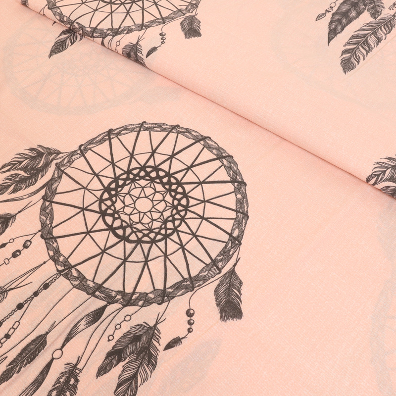 Ткань для постельного белья Бязь "Gold" Lux "Ловец снов (бежевий)" GL3929