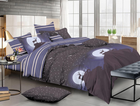 Евро макси набор постельного белья 200*220 из Сатина №490AB Черешенка™