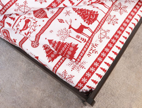 Полуторний набір постільної білизни 150*220 із Сатину №484640 Черешенка™