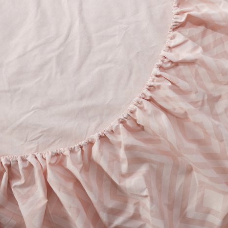 Простынь на резинке (90*200*25) ромб персиковый №124