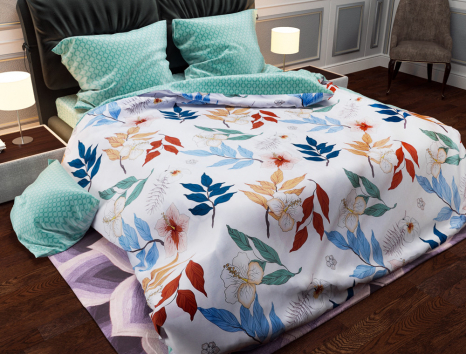 Евро макси набор постельного белья 200*220 из Сатина №012011AB Черешенка™