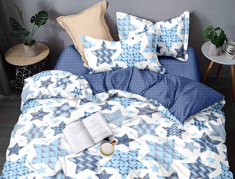 Двоспальний набір постільної білизни 180*220 із Сатину №645AB Черешенка™