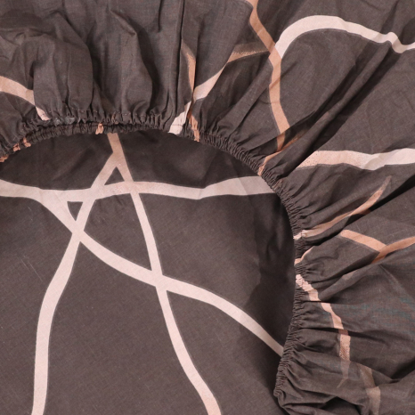 Простирадло на резинці (160*200*25) коричневого кольору №669116