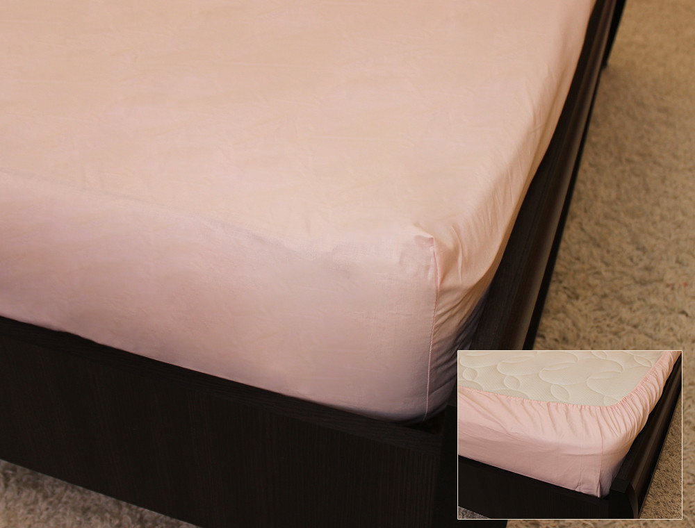 Комплект простыни на резинке с наволочками (160*200*25) светлая пудра