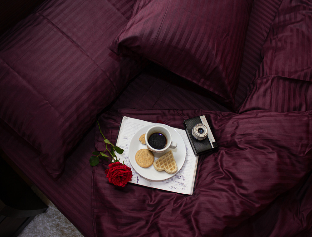 Двоспальний набір постільної білизни 180*220 зі Страйп Сатину №50355 Черешенка™