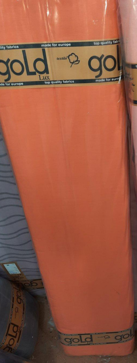 Тканина для постільної білизни Бязь "Gold" Lux однотонна GLyellow&orange (A+B) - (50м+50м)