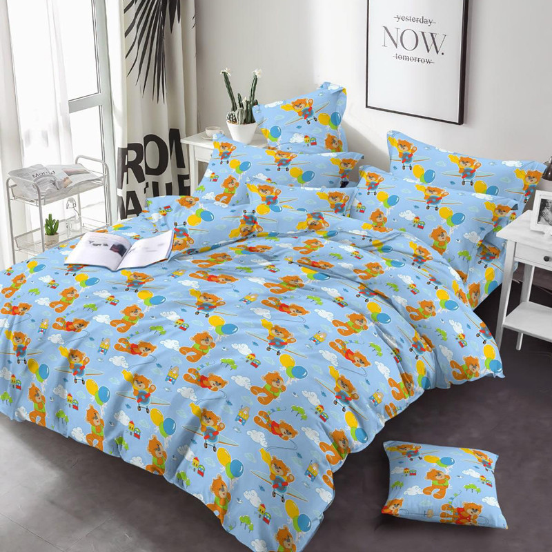 Тканина для постільної білизни Бязь "Gold" Lux дитяча GLB317blue