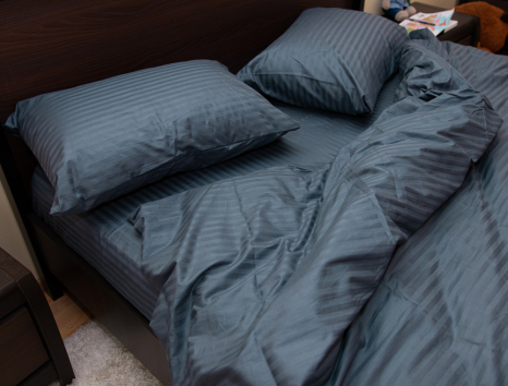 Євро-максі набір постільної білизни 200*220 зі Страйп Сатину №50133 Черешенка™