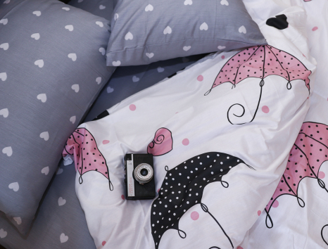 Евро макси набор постельного белья 200*220 из Сатина №1027AB Черешенка™