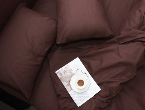 Семейный набор однотонного хлопкового постельного белья из Бязи "Gold" №155523 Черешенка™