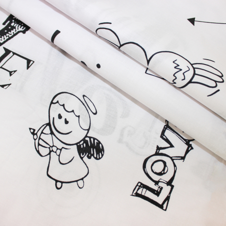 Ткань для постельного белья Бязь "Gold" Lux "Ангел любви" GL1431 (A+B) - (50м+50м)