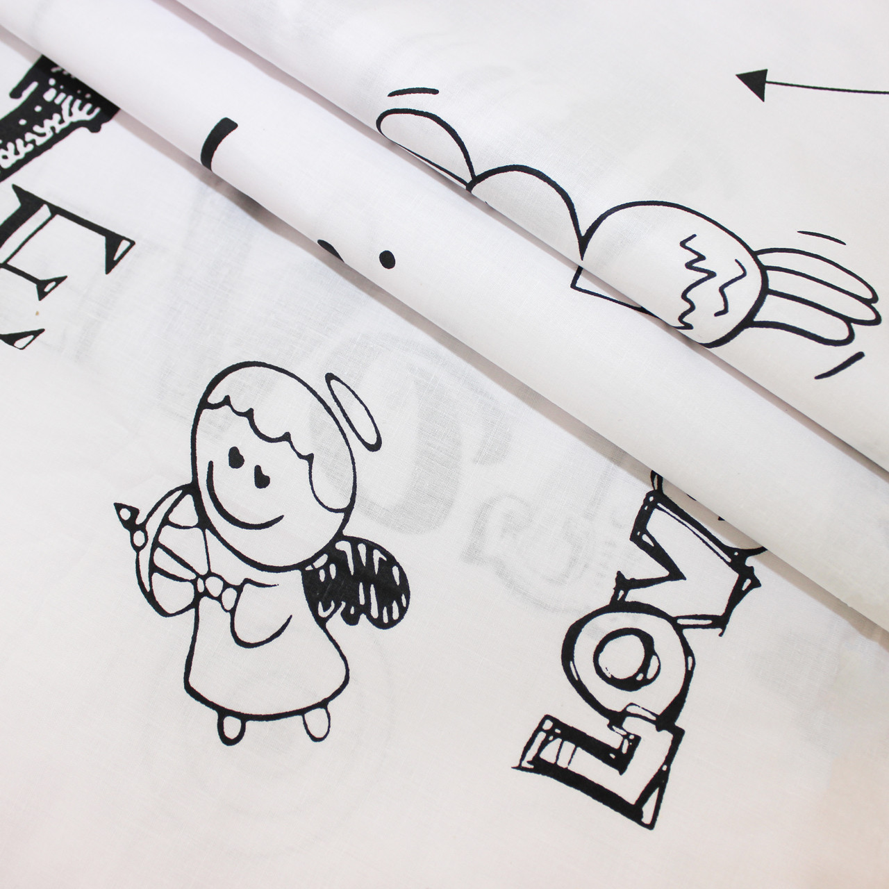 Ткань для постельного белья Бязь "Gold" Lux "Ангел любви" GL1431 (A+B) - (50м+50м)