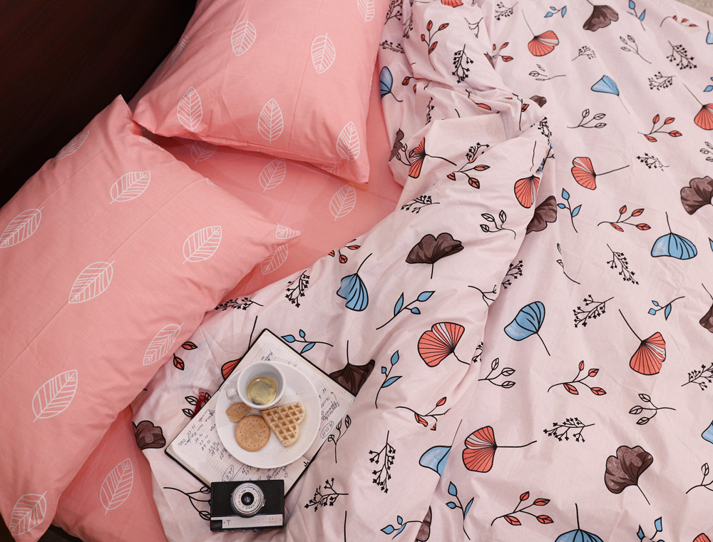 Полуторний набір постільної білизни 150*220 із Бязі "Gold" №151417AB Черешенка™