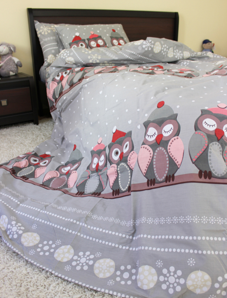 Полуторний набір постільної білизни 150*220 із Бязі "Gold" №16193 Черешенка™