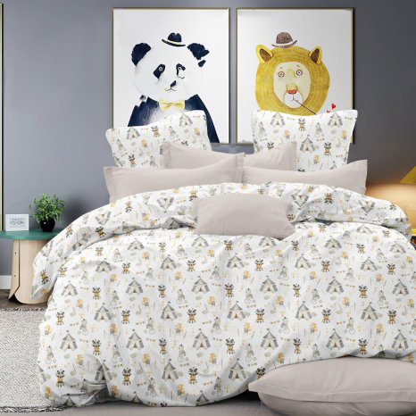 Тканина для постільної білизни Бязь "Gold" Lux дитяча GL17750grey