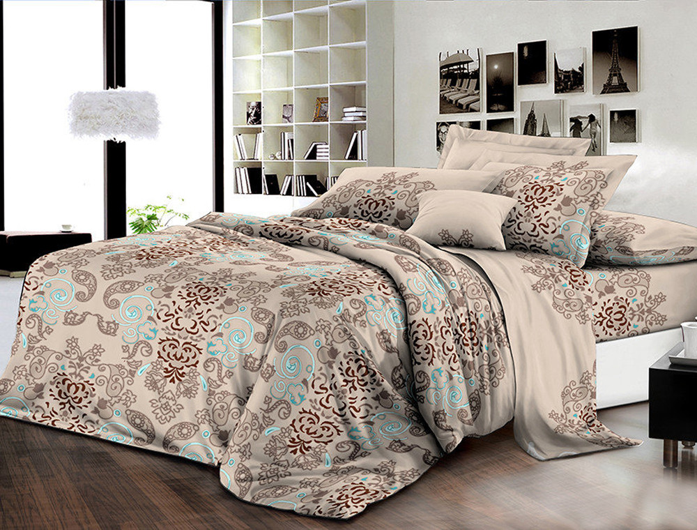 Полуторний набір постільної білизни 150*220 із Бязі "Gold" №15874 Черешенка™