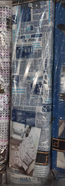 Ткань для постельного белья Бязь "Gold" Lux "Текст (голубой)" GL0101