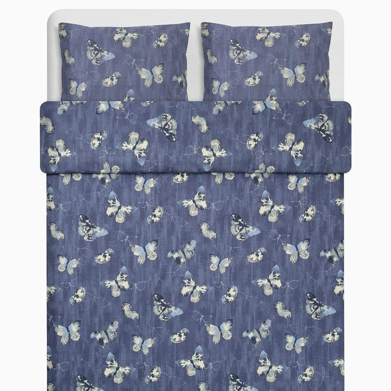 Ткань для постельного белья Бязь "Gold" Lux "Маленькие черно-белые бабочки" GL3932