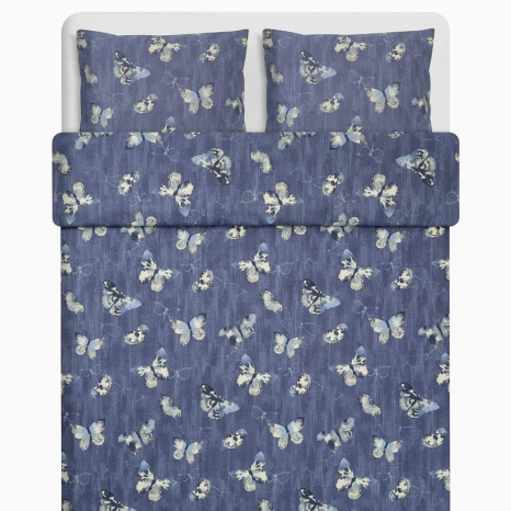 Ткань для постельного белья Бязь "Gold" Lux "Маленькие черно-белые бабочки" GL3932