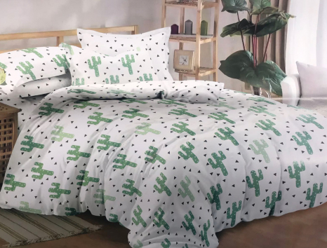 Двуспальный набор постельного белья 180*220 из Сатина №333AB Черешенка™