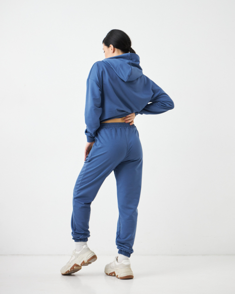 Жіночий спортивний костюм з капюшоном (Розмір M) синій №20222140